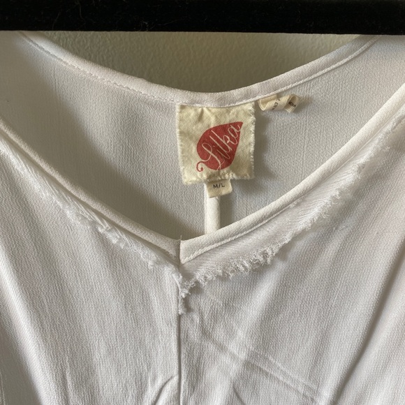 Pills for Anthropologie White Oversize Swing Blouse | Size M/L - Picture 8 of 9